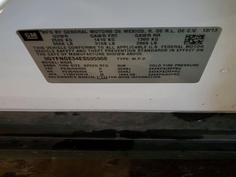 73994195 :رقم المزاد ، 3GYFNGE34ES595968 vin ، 2014 Cadillac Srx Premiu مزاد بيع