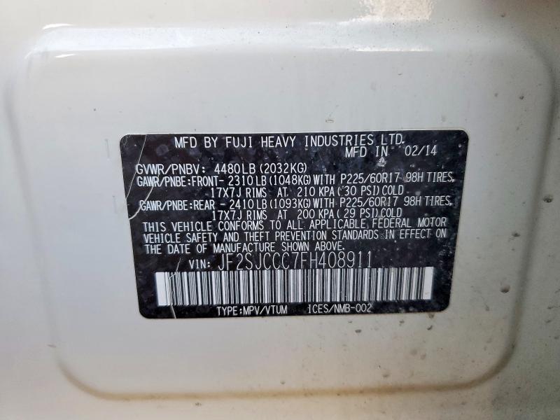 Aukcja sprzedaży 2015 Subaru Forester, vin: JF2SJCCC7FH408911, numer aukcji: 73440835