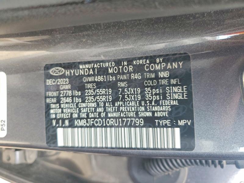Продаж на аукціоні авто 2024 Hyundai Tucson, vin: KM8JFCD10RU177799, номер лоту: 73691085
