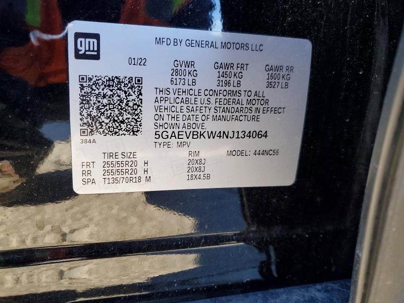 Aukcja sprzedaży 2022 Buick Enclave, vin: 5GAEVBKW4NJ134064, numer aukcji: 99385795