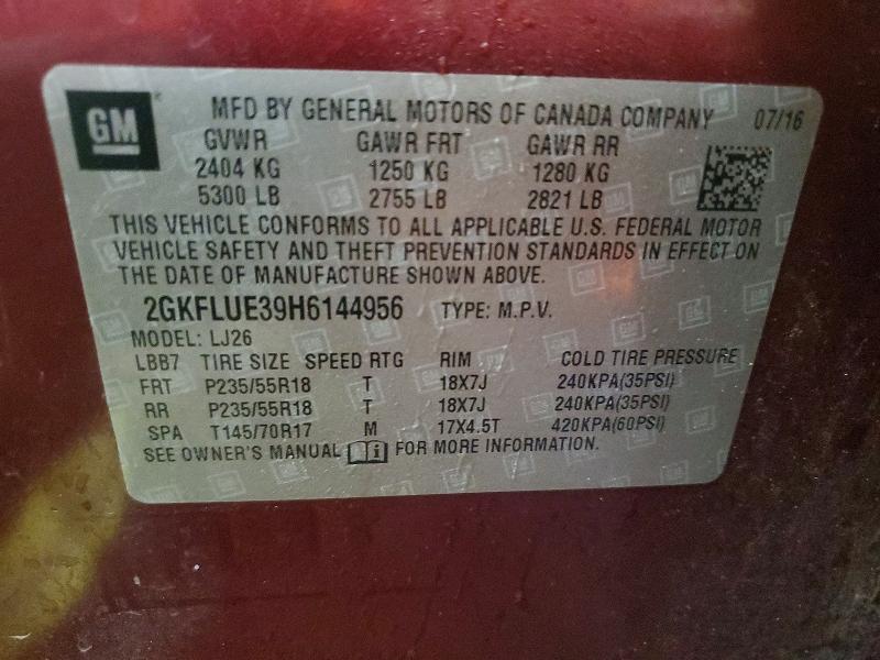 Продаж на аукціоні авто 2017 Gmc Terrain, vin: 2GKFLUE39H6144956, номер лоту: 98778865
