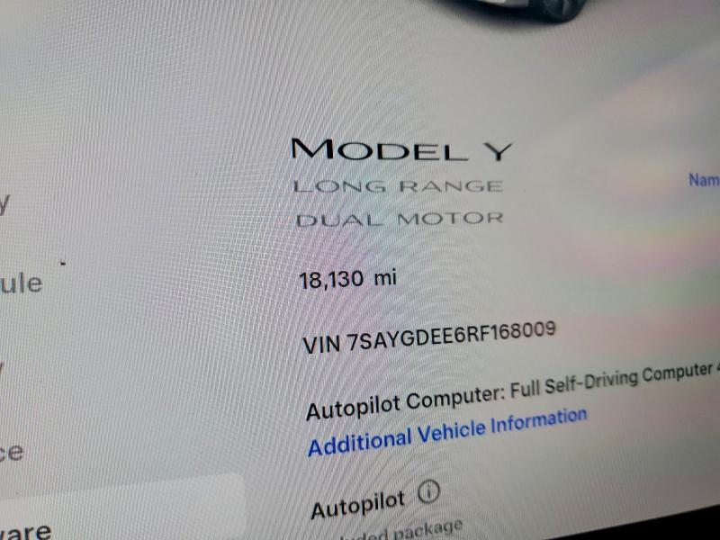 72210285 :رقم المزاد ، 7SAYGDEE6RF168009 vin ، 2024 Tesla Model Y مزاد بيع