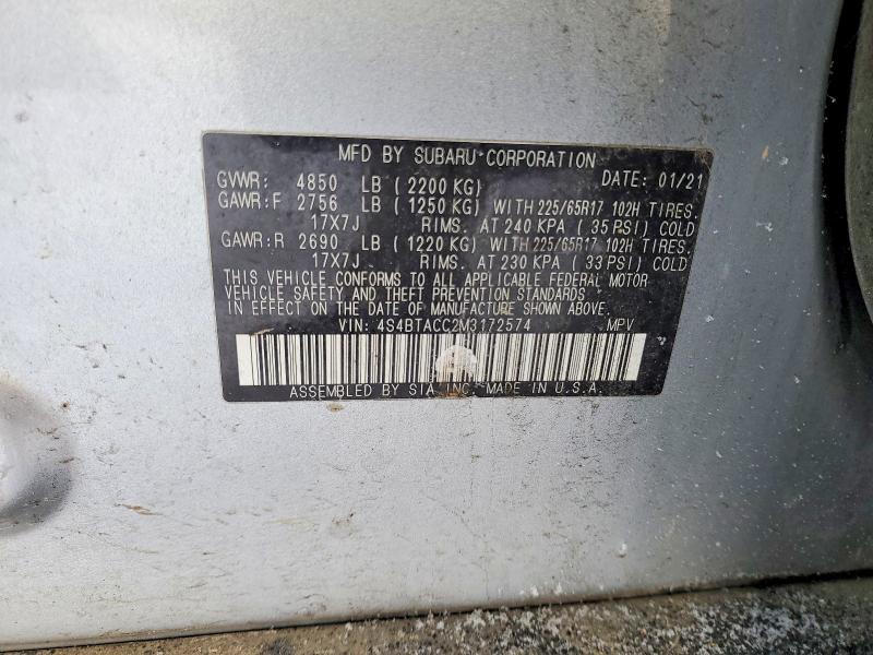 Aukcja sprzedaży 2021 Subaru Outback, vin: 4S4BTACC2M3172574, numer aukcji: 74454155