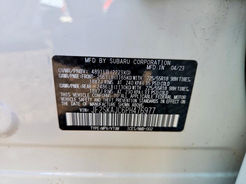 Продажа на аукционе авто 2023 Subaru Forester, vin: JF2SKAJC6PH476977, номер лота: 72673335
