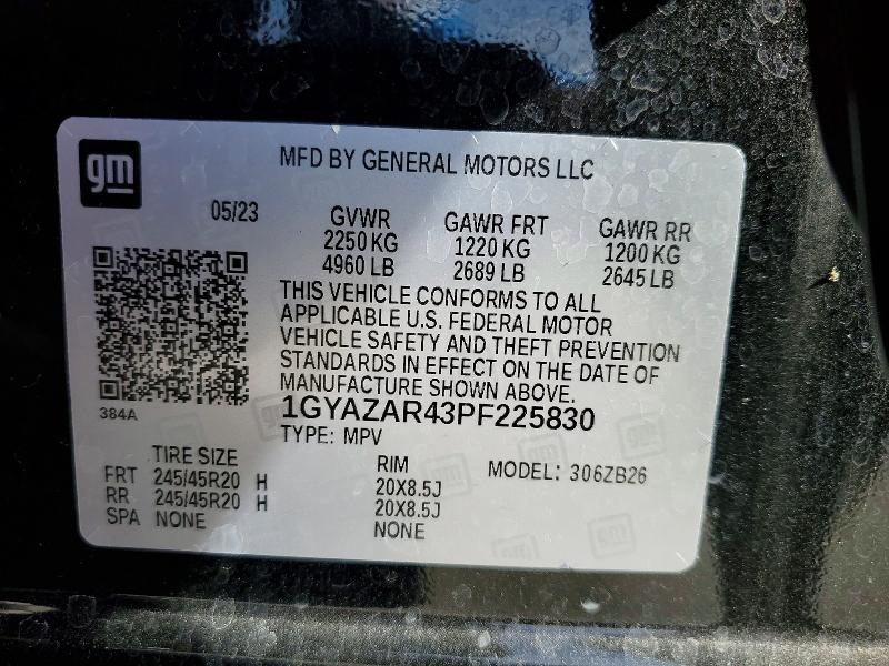 Aukcja sprzedaży 2023 Cadillac Xt4, vin: 1GYAZAR43PF225830, numer aukcji: 99832495