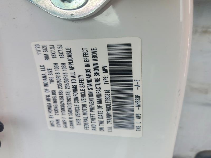 99315065 :رقم المزاد ، 7FARW1H83LE030318 vin ، 2020 Honda Cr-v مزاد بيع
