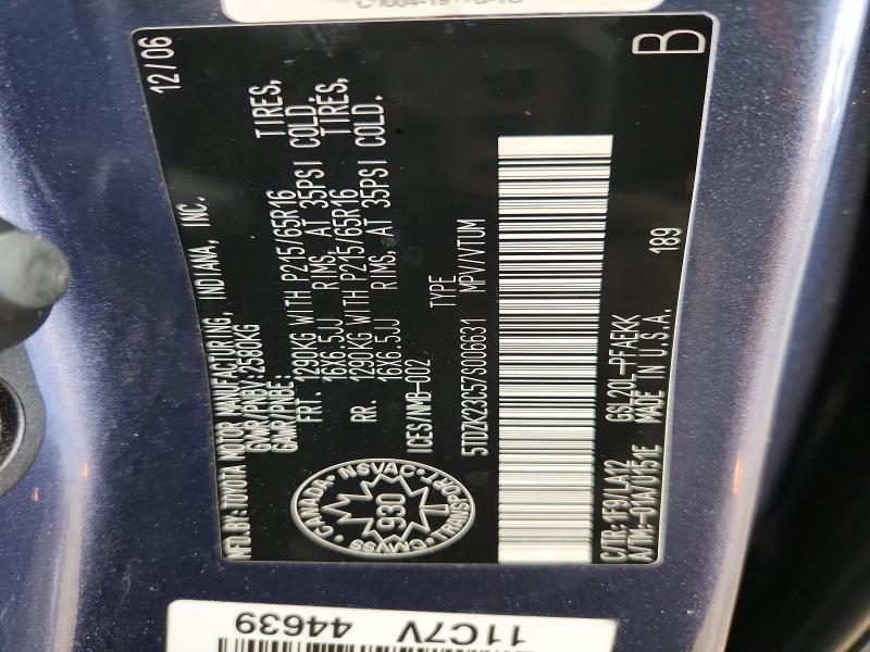 99723155 :رقم المزاد ، 5TDZK23C57S006631 vin ، 2007 Toyota Sienna مزاد بيع