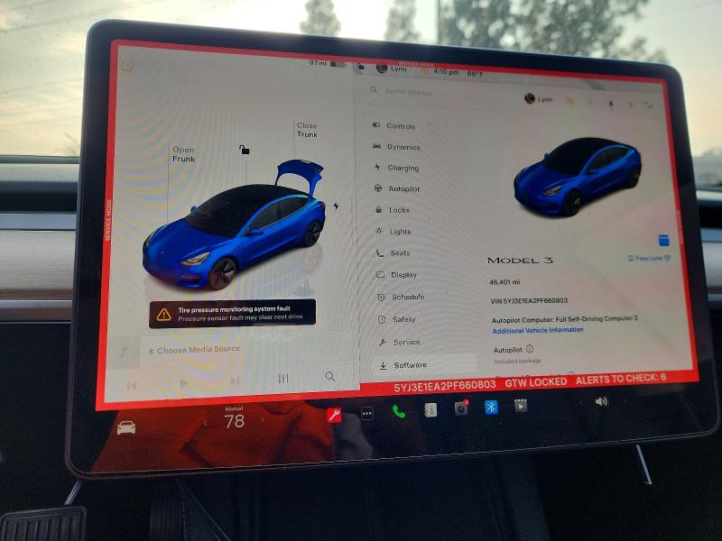 73319575 :رقم المزاد ، 5YJ3E1EA2PF660803 vin ، 2023 Tesla Model 3 مزاد بيع