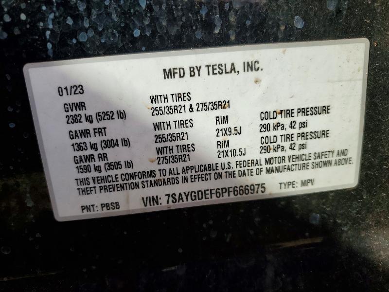 Продажа на аукционе авто 2023 Tesla Model Y, vin: 7SAYGDEF6PF666975, номер лота: 98692065