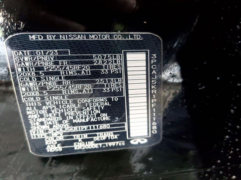 Aukcja sprzedaży 2023 Infiniti Qx55, vin: 3PCAJ5KR1PF111680, numer aukcji: 74266665