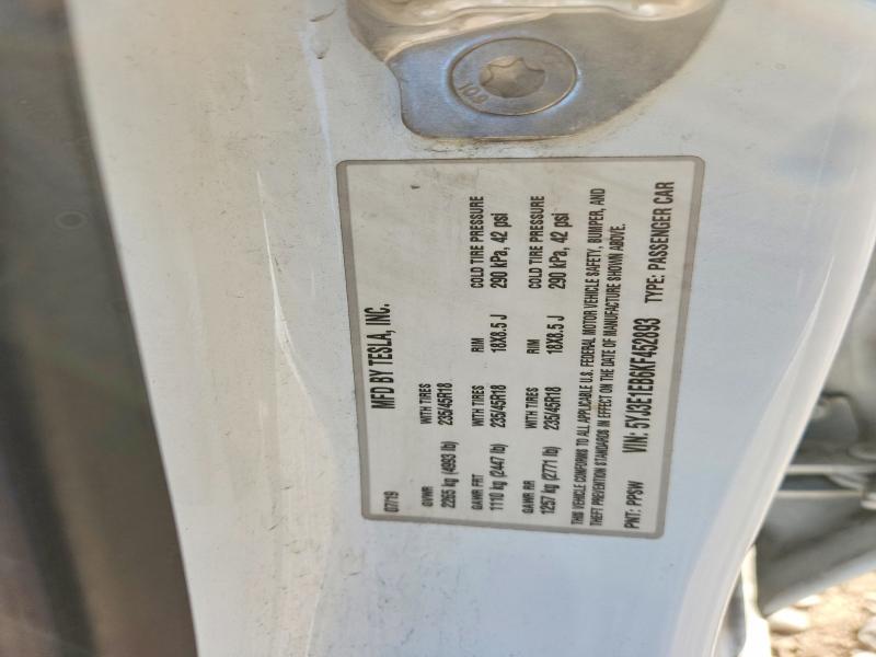 Продажа на аукционе авто 2019 Tesla Model 3, vin: 5YJ3E1EB6KF452893, номер лота: 75394585