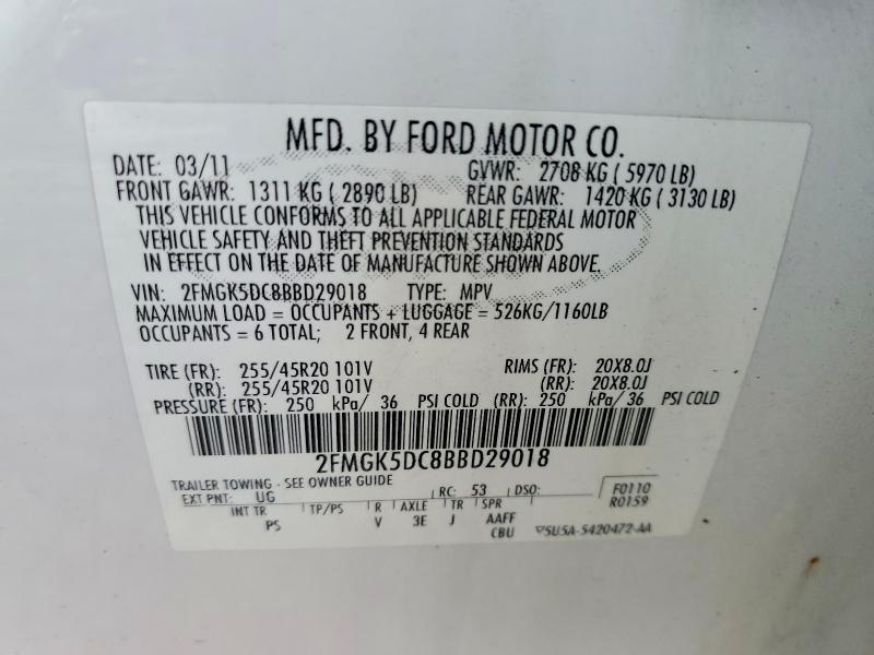 Продажа на аукционе авто 2011 Ford Flex, vin: 2FMGK5DC8BBD29018, номер лота: 99705925