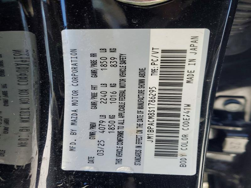 Aukcja sprzedaży 2025 Mazda 3, vin: JM1BPACM8S1786295, numer aukcji: 73809015