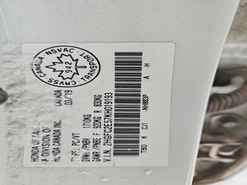 Продажа на аукционе авто 2019 Honda Civic, vin: 2HGFC2E57KH019193, номер лота: 72642835