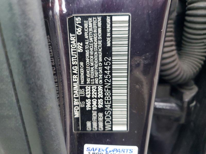 72693135 :رقم المزاد ، WDDSJ4EB8FN254452 vin ، 2015 Mercedes-benz Cla 250 مزاد بيع