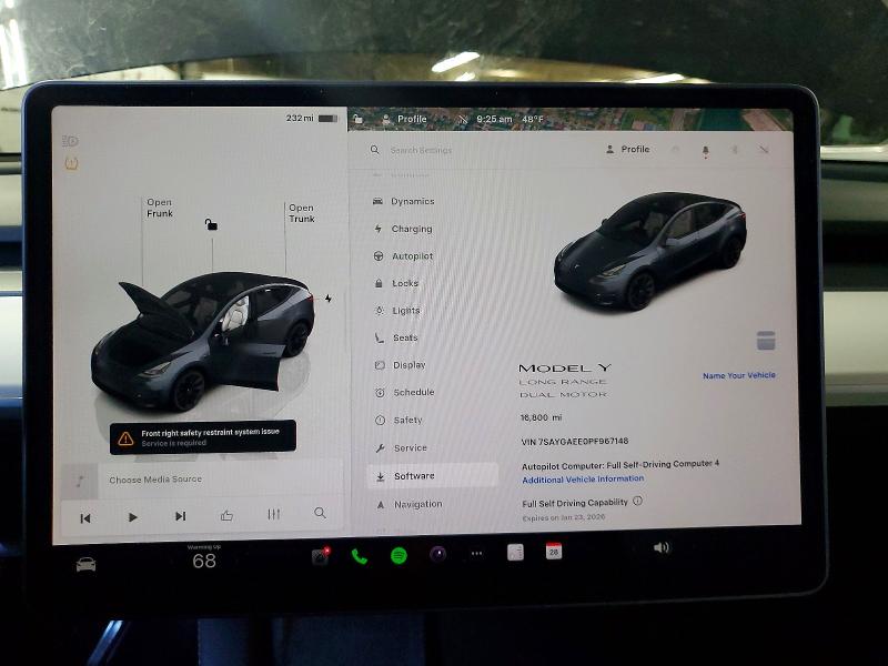 Продаж на аукціоні авто 2023 Tesla Model Y, vin: 7SAYGAEE0PF967148, номер лоту: 74256065