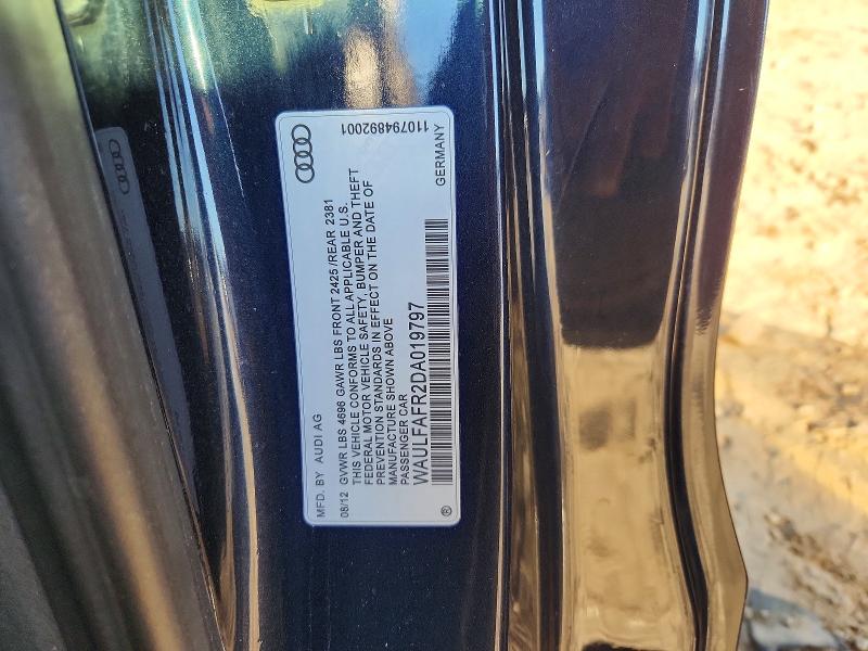 73713285 :رقم المزاد ، WAULFAFR2DA019797 vin ، 2013 Audi A5 مزاد بيع