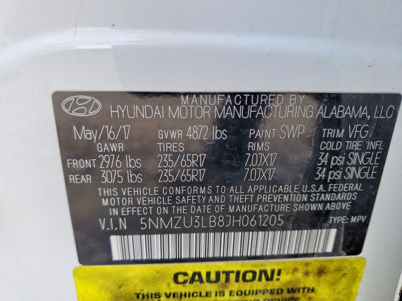 Продажа на аукционе авто 2018 Hyundai Santa Fe Sport, vin: 5NMZU3LB8JH061205, номер лота: 72455115
