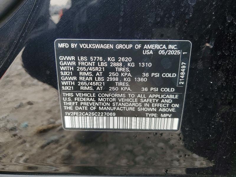 Aukcja sprzedaży 2025 Volkswagen Atlas Cross Sport, vin: 1V2FE2CA2SC227069, numer aukcji: 75231605