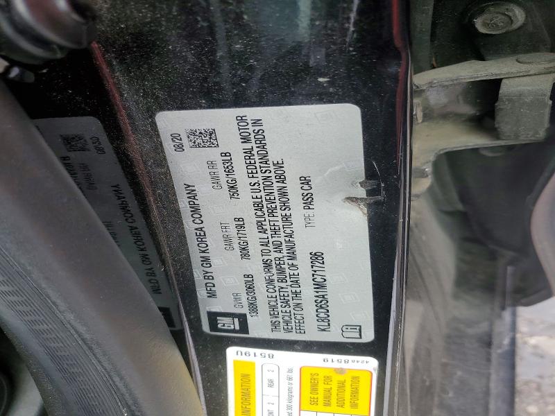 73917945 :رقم المزاد ، KL8CD6SA1MC717286 vin ، 2021 Chevrolet Spark مزاد بيع