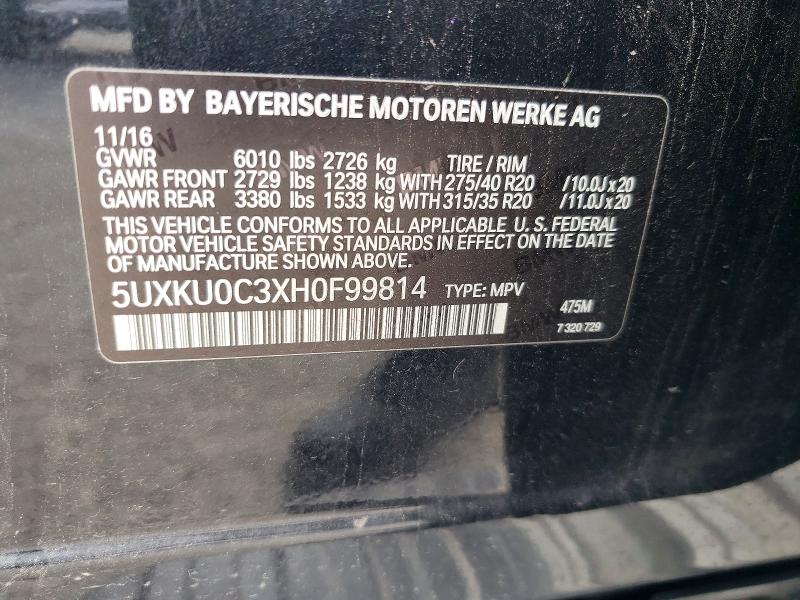 Продажа на аукционе авто 2017 Bmw X6 Sdrive3, vin: 5UXKU0C3XH0F99814, номер лота: 74425485