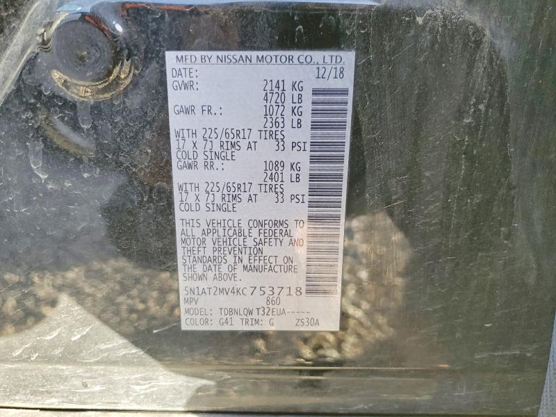 Aukcja sprzedaży 2019 Nissan Rogue, vin: 5N1AT2MV4KC753718, numer aukcji: 98289315