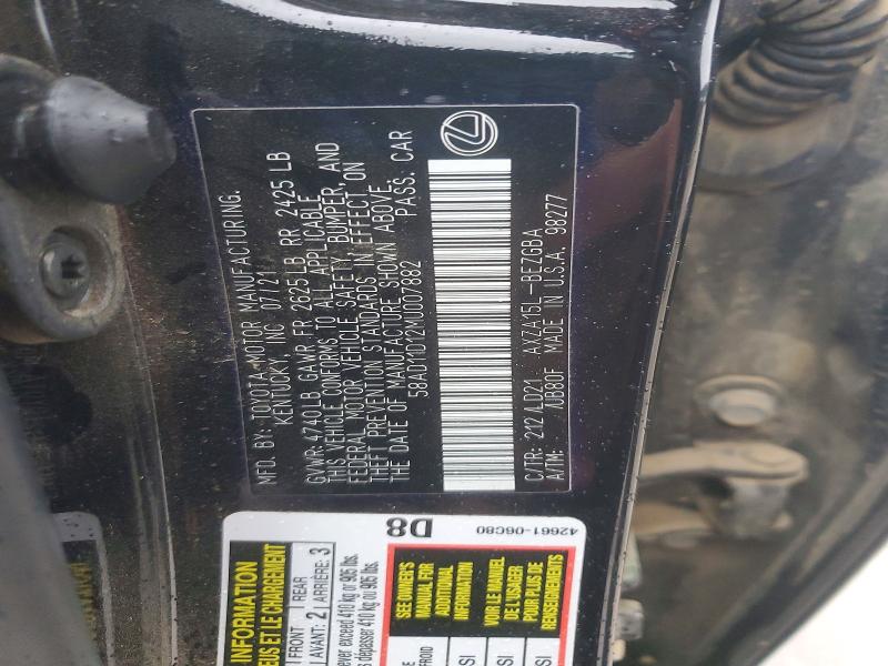Aukcja sprzedaży 2021 Lexus Es, vin: 58AD11D12MU007882, numer aukcji: 73669245