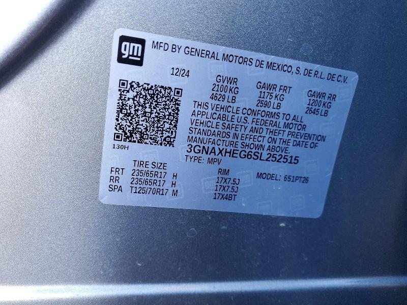 Продажа на аукционе авто 2025 Chevrolet Equinox, vin: 3GNAXHEG6SL252515, номер лота: 72317345