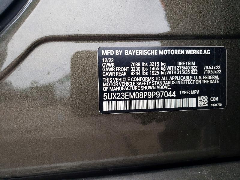 Продаж на аукціоні авто 2023 Bmw X7, vin: 5UX23EM08P9P97044, номер лоту: 98776865