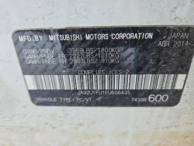 72458385 :رقم المزاد ، JA32U1FU1EU606435 vin ، 2014 Mitsubishi Lancer De مزاد بيع