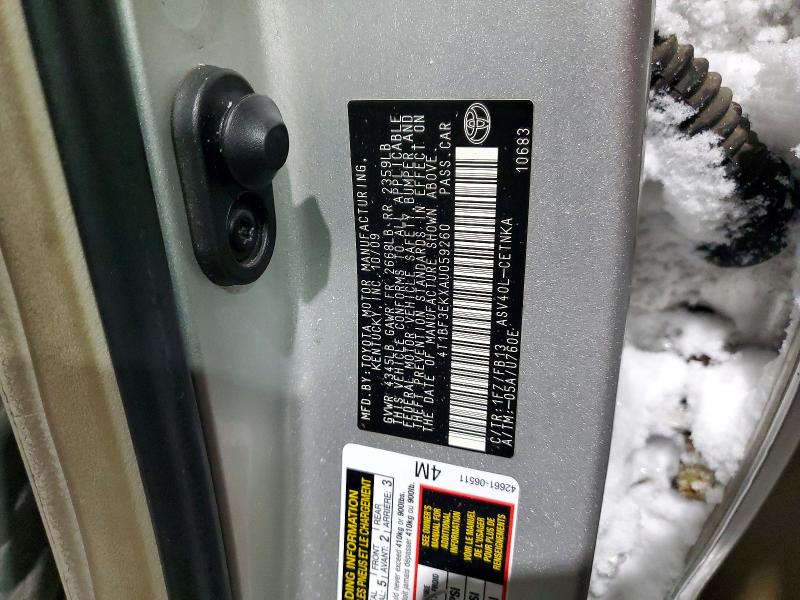 Aukcja sprzedaży 2010 Toyota Camry, vin: 4T1BF3EKXAU059260, numer aukcji: 97402035