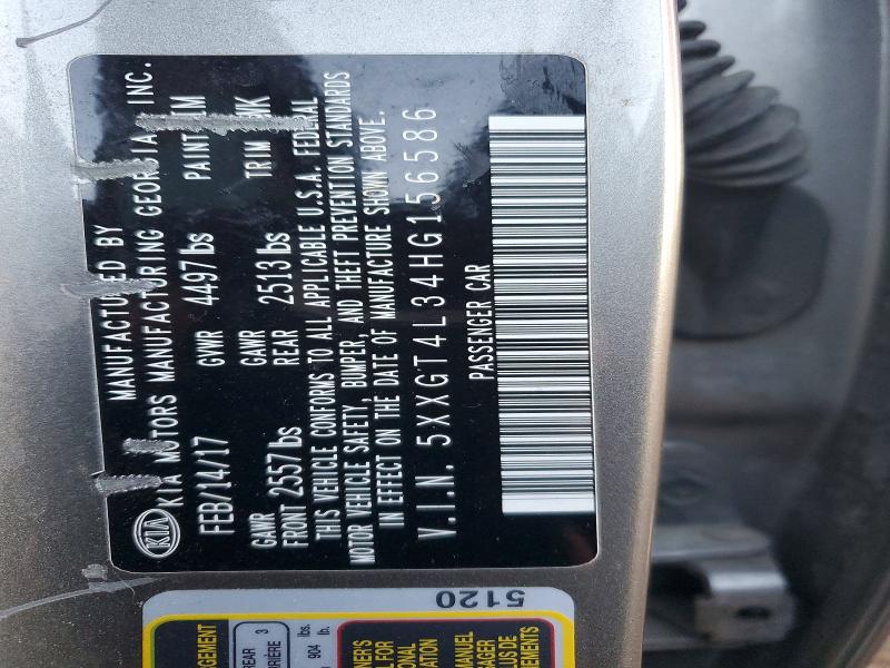 72790145 :رقم المزاد ، 5XXGT4L34HG156586 vin ، 2017 Kia Optima Lx مزاد بيع