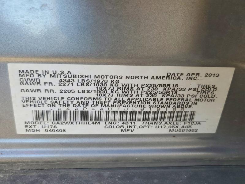 Продажа на аукционе авто 2013 Mitsubishi Outlander Sport, vin: 4A4AP4AU7DE019199, номер лота: 98346225