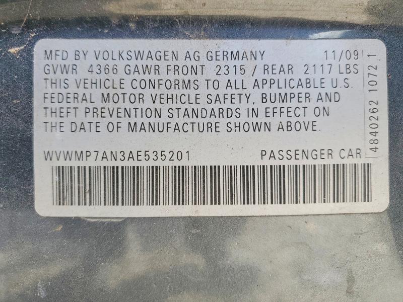 Продажа на аукционе авто 2010 Volkswagen Cc, vin: WVWMP7AN3AE535201, номер лота: 74013525