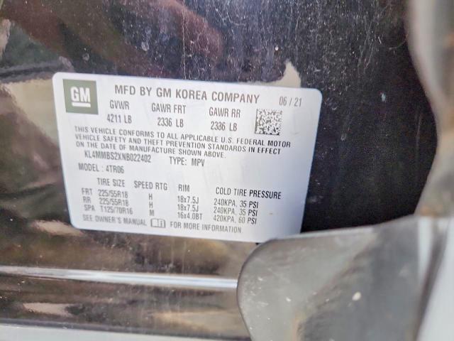 2022 Buick Encore Gx მანქანა იყიდება აუქციონზე, vin: KL4MMBS2XNB022402, აუქციონის ნომერი: 98764555