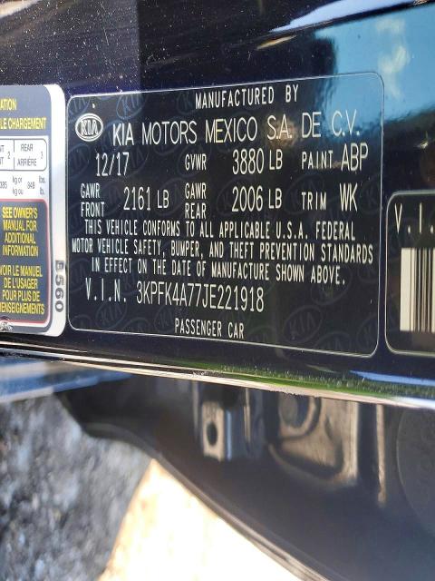 Продаж на аукціоні авто 2018 Kia Forte, vin: 3KPFK4A77JE221918, номер лоту: 73837135