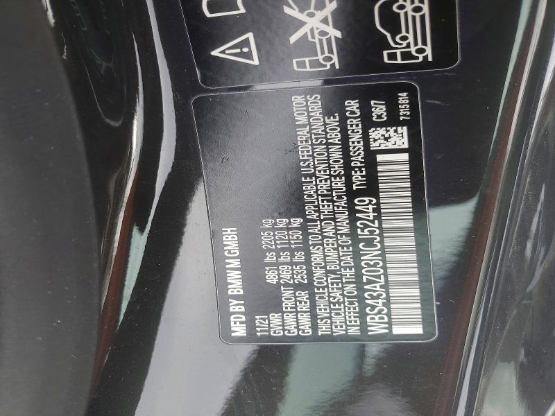 Продаж на аукціоні авто 2022 Bmw M4, vin: WBS43AZ03NCJ52449, номер лоту: 98979485
