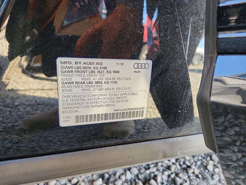 Продажа на аукционе авто 2019 Audi E-tron, vin: WA1LAAGE9KB024428, номер лота: 75000045