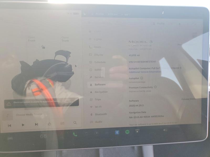 2022 Tesla Model 3 მანქანა იყიდება აუქციონზე, vin: 5YJ3E1EBXNF275141, აუქციონის ნომერი: 74127885