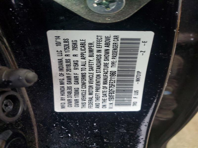 Aukcja sprzedaży 2015 Honda Civic, vin: 19XFB2F75FE211960, numer aukcji: 74385235