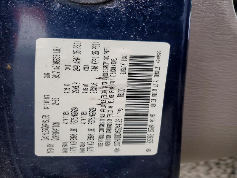 2005 Dodge Ram 1500 მანქანა იყიდება აუქციონზე, vin: 1D7HU18DX5S244129, აუქციონის ნომერი: 73902935