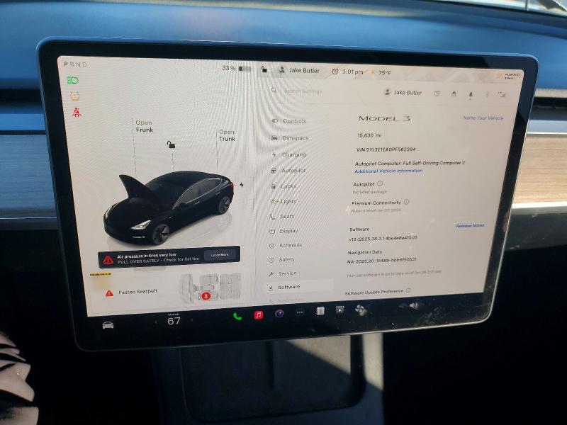 Продаж на аукціоні авто 2023 Tesla Model 3, vin: 5YJ3E1EA0PF562384, номер лоту: 74783085