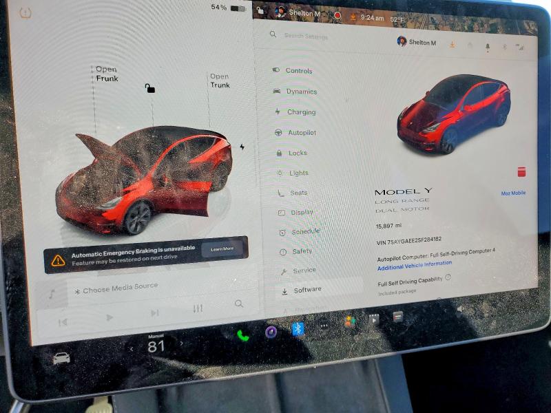 2025 Tesla Model Y მანქანა იყიდება აუქციონზე, vin: 7SAYGAEE2SF284182, აუქციონის ნომერი: 72400305