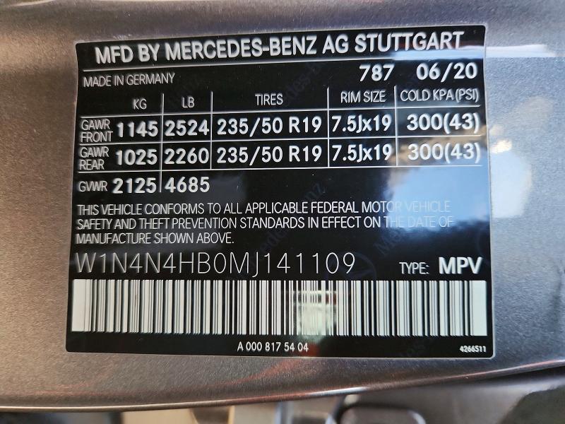 Продажа на аукционе авто 2021 Mercedes-benz Gla, vin: W1N4N4HB0MJ141109, номер лота: 73866275