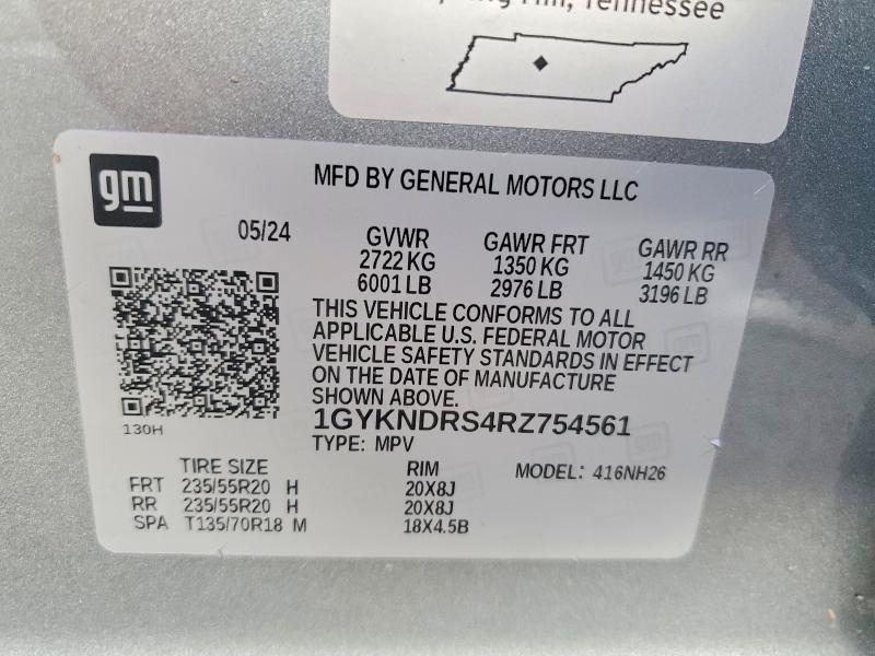 Продаж на аукціоні авто 2024 Cadillac Xt5 Premiu, vin: 1GYKNDRS4RZ754561, номер лоту: 99816625