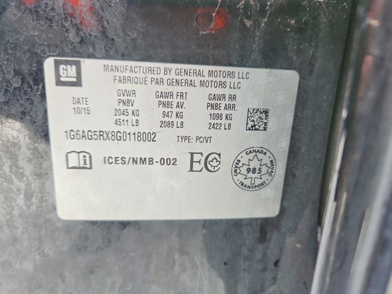Aukcja sprzedaży 2016 Cadillac Ats, vin: 1G6AG5RX8G0118002, numer aukcji: 96359415