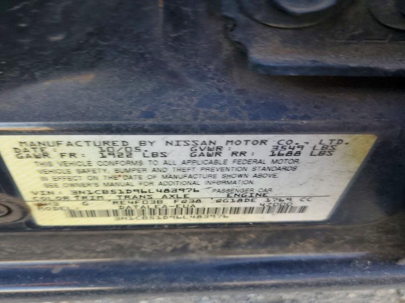 72476905 :رقم المزاد ، 3N1CB51D96L483976 vin ، 2006 Nissan Sentra مزاد بيع