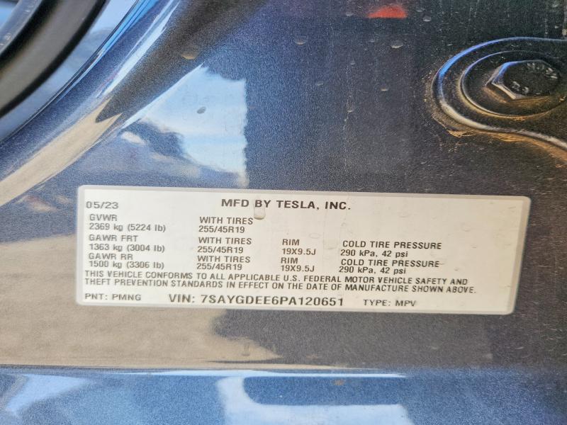 Продажа на аукционе авто 2023 Tesla Model Y, vin: 7SAYGDEE6PA120651, номер лота: 99504105