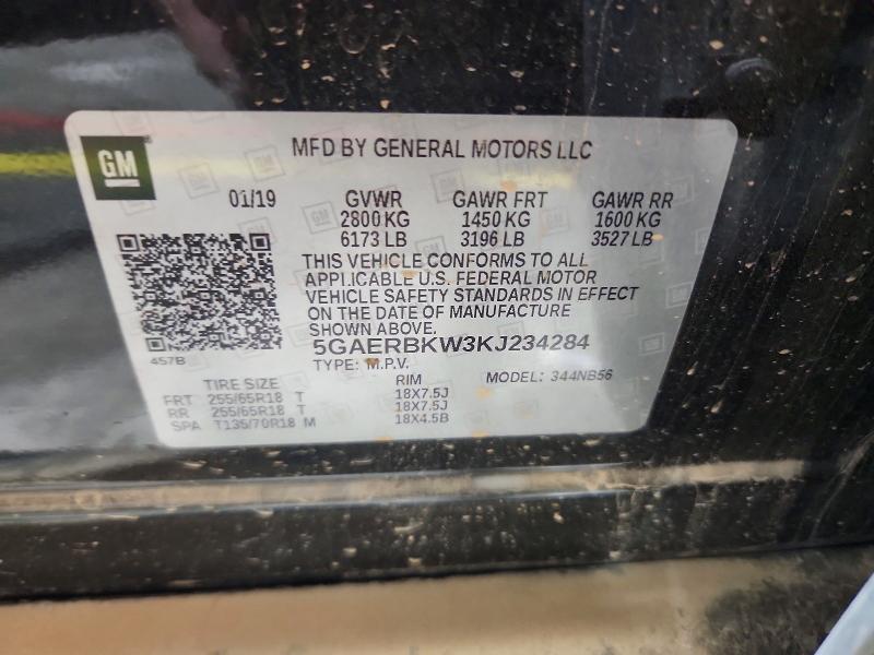2019 Buick Enclave მანქანა იყიდება აუქციონზე, vin: 5GAERBKW3KJ234284, აუქციონის ნომერი: 74652775