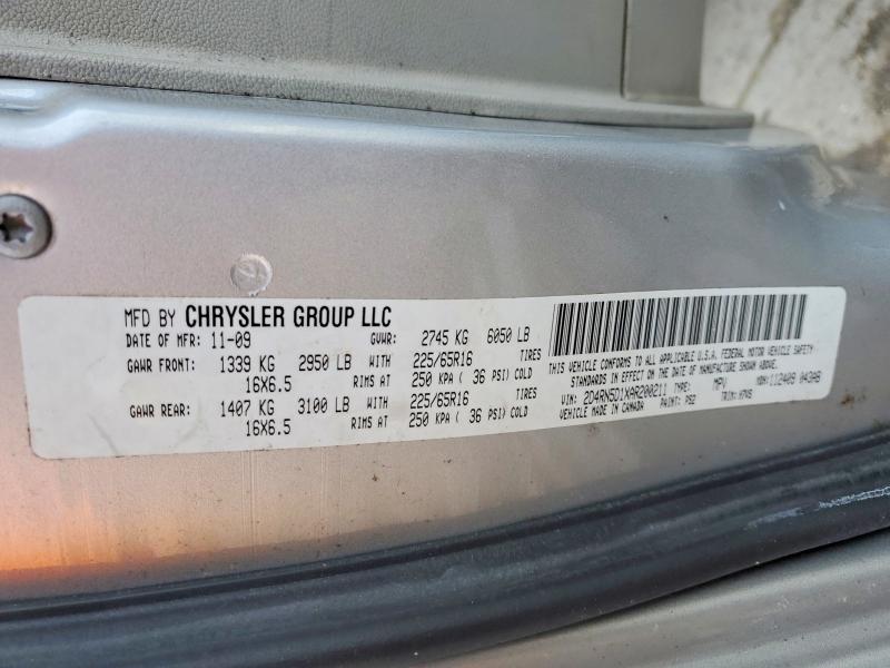 2010 Dodge Grand Caravan მანქანა იყიდება აუქციონზე, vin: 2D4RN5D1XAR200211, აუქციონის ნომერი: 74109265